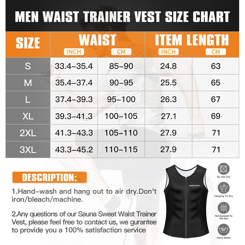 Burvogue неопреновый формирователь тела жилет для похудения мужчин Талии Тренажер