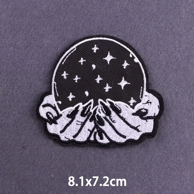 Нашивки в стиле панк с волшебным шариком вышитые нашивки хиппи-рок для одежды со