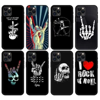 black tpu case for iphone 5 5s se 6 6s 7 8 plus x 10 cover for iphone xr xs 11 pro max case for rock roll skull