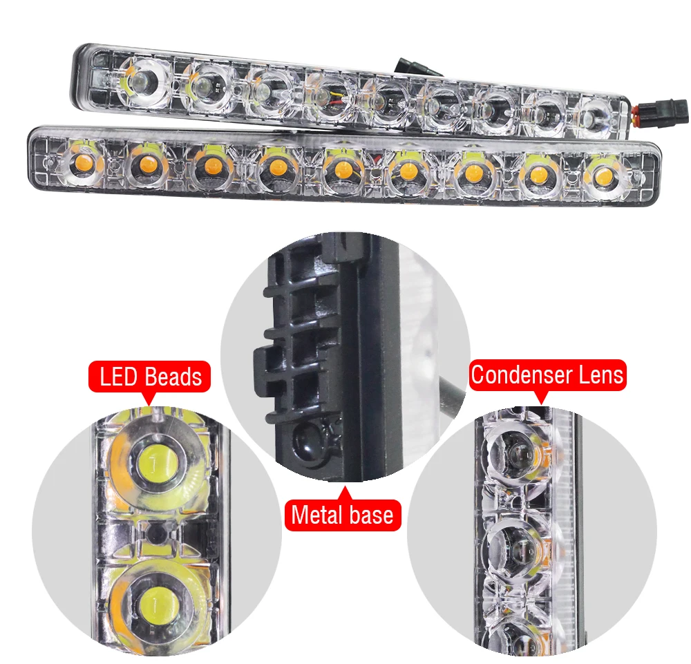 Cawanerl 9 светодиодный супер яркий противотуманных фар автомобиля для дневных