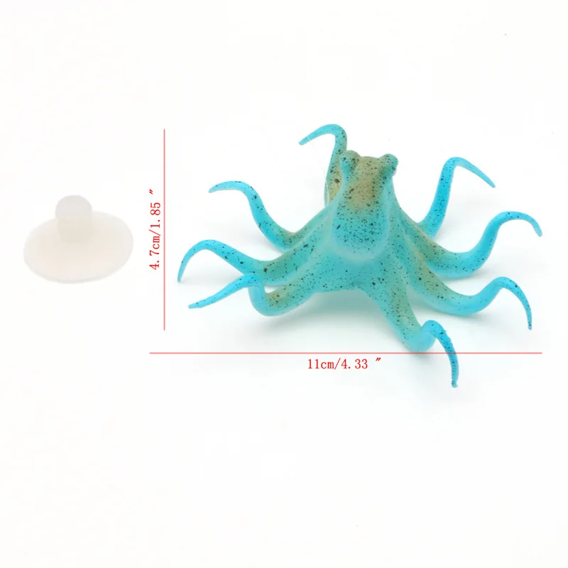 

Luminous Artificial Octopus Aquarium Ornament with Suction Cup Fish Tank Decoration Artificial Swim Glowing Fluorescence Effect