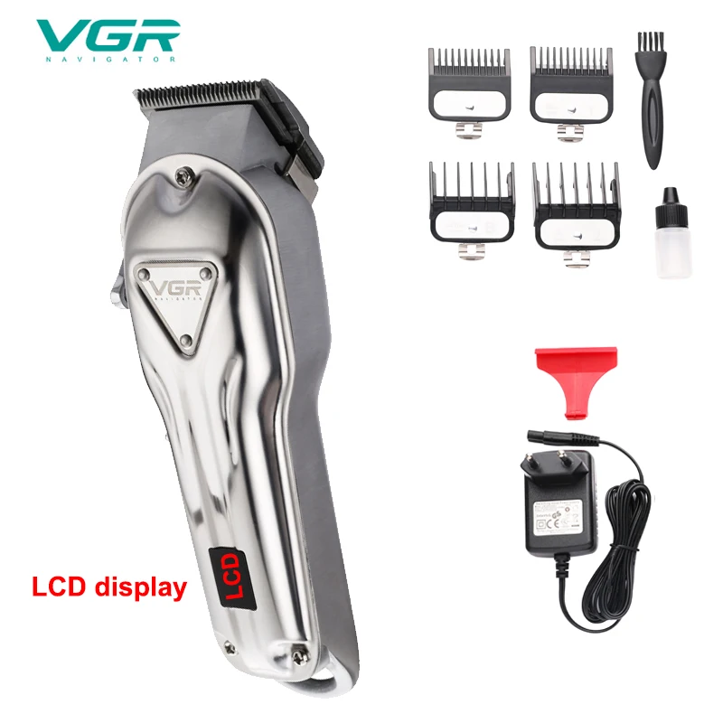 Vgr V 134 перезаряжаемая машинка для стрижки волос с ЖК дисплеем электрический