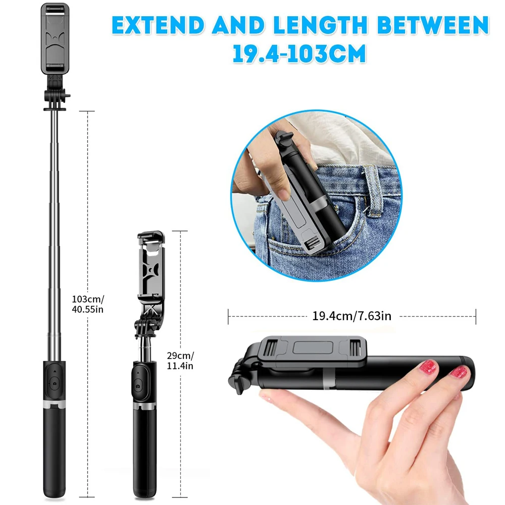 Штатив-тренога для селфи с беспроводным дистанционным управлением по Bluetooth