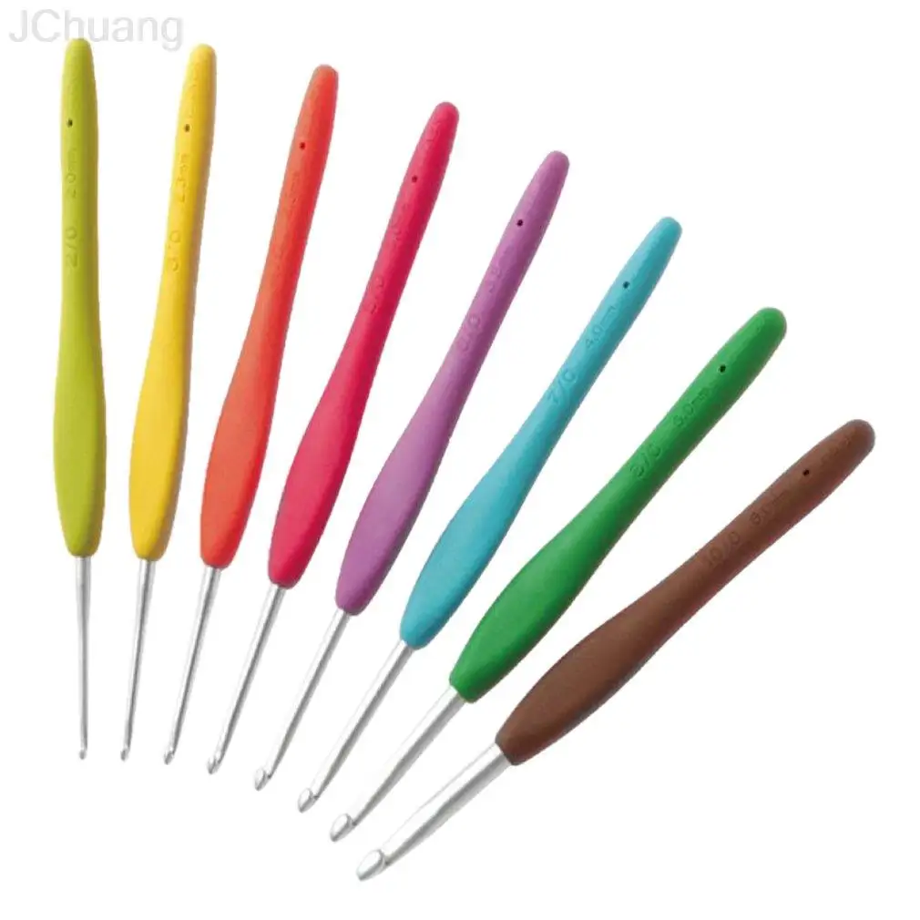 

Multicolor Handle Aluminum Crochet Hooks Knitting Needle Set Yarn Sweater CraFT Tools Handle Crochet Hook