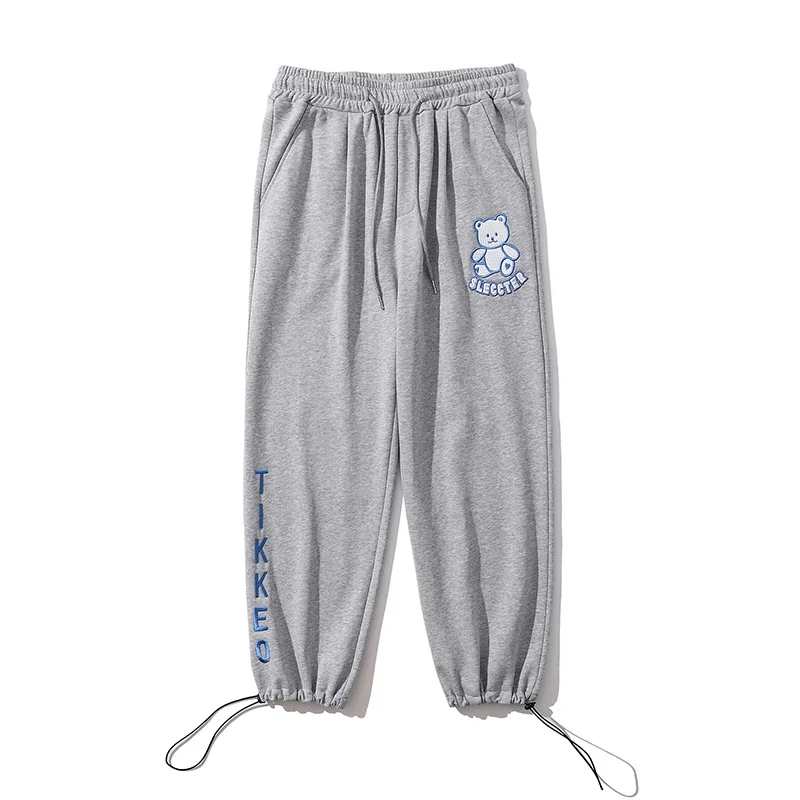 

New Hip Hop Streetwear Cute Bear Embroidery Sweatpants Women Kawaii Teens Girls Bottom Pants High Waist Loose Fashion Joggers