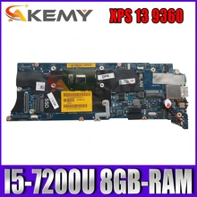 FOR DELL P54G XPS 13 9360 Laptop motherboard CN-04N87K 04N87K 0T9VPC 0T9VPC CAZ00 LA-D841P With I5-7200U 8GB-RAM 100% Fully Test