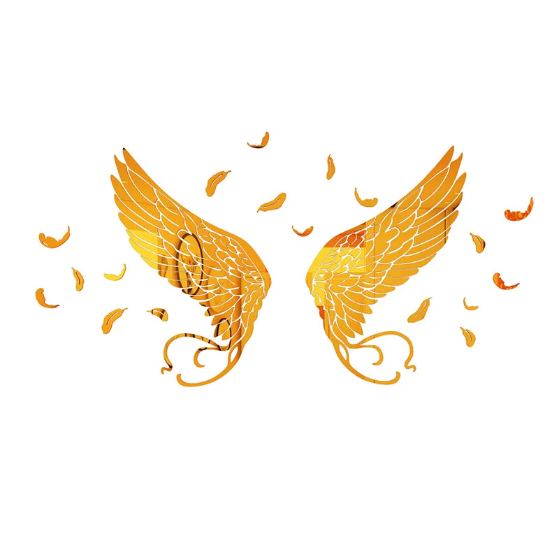 Крылья ангела зеркальные наклейки на стену акриловые самоклеющиеся настенные с