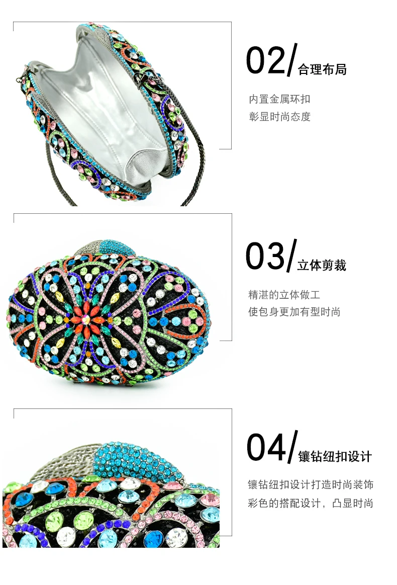 XIYUAN новый стиль кошелек разноцветная сумка женский клатч с кристаллами и