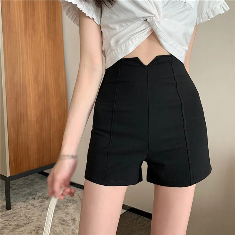 

Casual Slim Women Shorts with Zipper Female Summer High Waist Casual Short