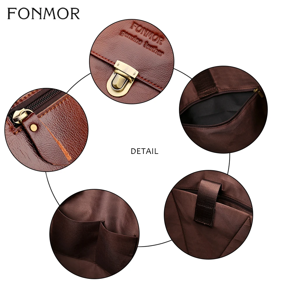 Fonmor модный портфель из натуральной кожи, сумка-мессенджер, сумка для ноутбука, Pc-рабочая воловья кожа, мужские деловые сумки на плечо, Офисная сумка