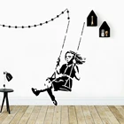 3D Banksy swing girl домашний Декор современный акриловый Декор виниловый Фотофон