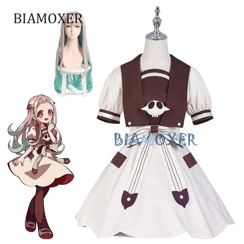 

6PCS Aime Toilet-bound Cosplay Costumes Jibaku Shounen Yashiro Nene Wig Hanako-kun Costume Uniform Dress Halloween Carnival Suit