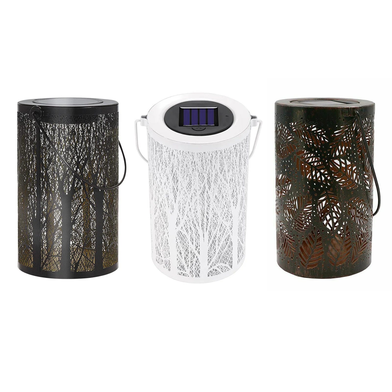 

Solar Hanging Lantern Lights Cylindrical Atmosphere LED Lamp WaterproofIron Art Decorative For Outdoor Patio Garden Backyard