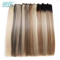 bhf 100 human hair weaves straight russian remy natural hair weft 1piece 100g black brown blonde color human hair extensions
