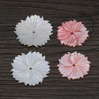 hot sale natural carved mother of pearl charms flower shell loose beads for diy fashion earrings brooch jewelry making findings
