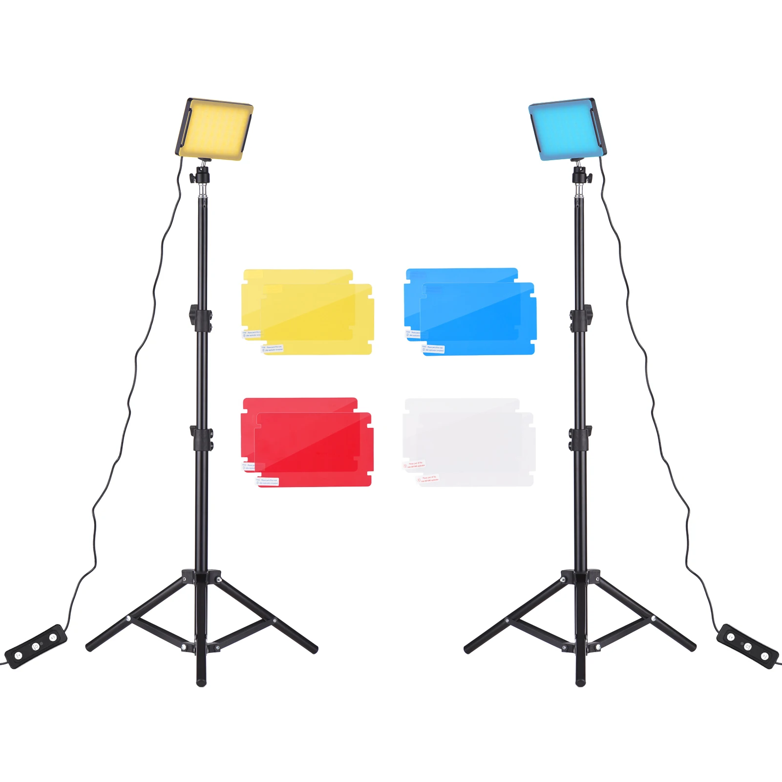 

Photography Lamp Video LED Light 5600K with Adjustable Tripod 4 Color Filters for Conference Live Streaming Shooting Selfie