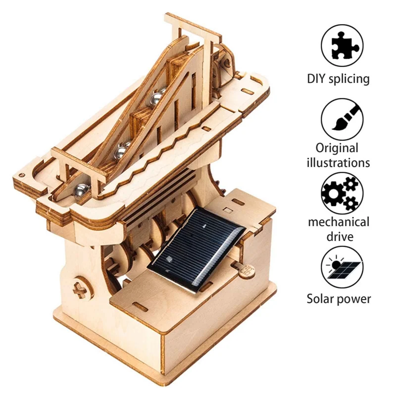

Creative Adult Puzzle DIY Children's Educational Toy 3D Wooden Puzzle Ladder Trackball Model Assembly Toy Gift