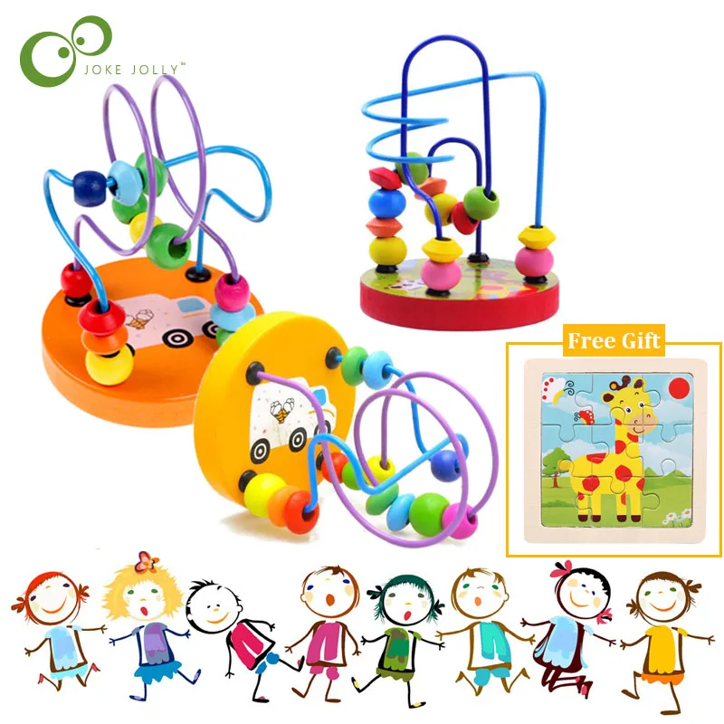 Деревянные игрушки Монтессори круги бусины проволока лабиринт американские