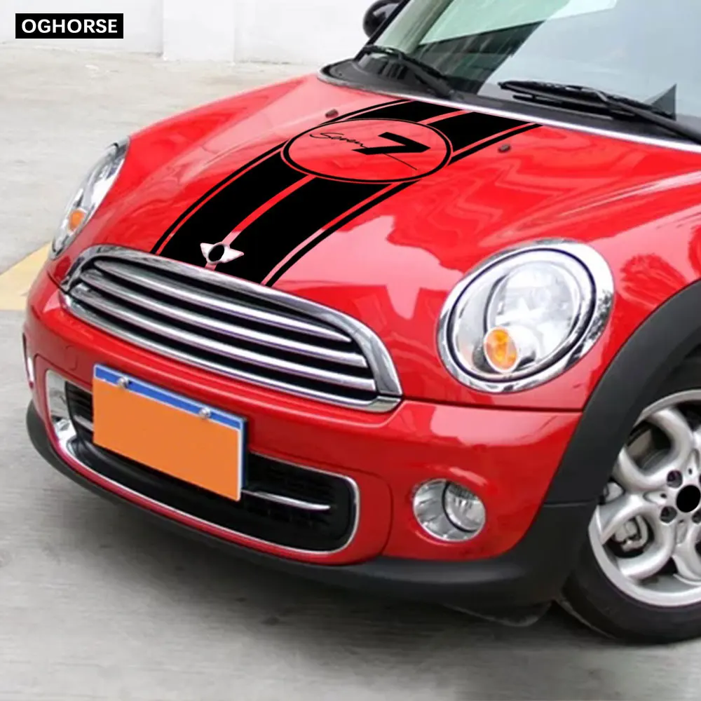 Car Hood Bonnet Decal Engine Cover Rear Trunk Body Stickers For MINI Cooper S R56 Clubman R55 Accessories | Автомобили и