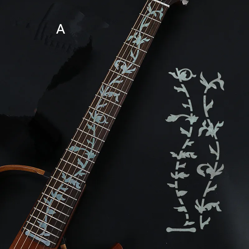 1pcs abnehmbare gitarre griffbrett aufkleber shell carving inlay aufkleber hohe viskosität ohne kleber marke für elektrische akustische teil