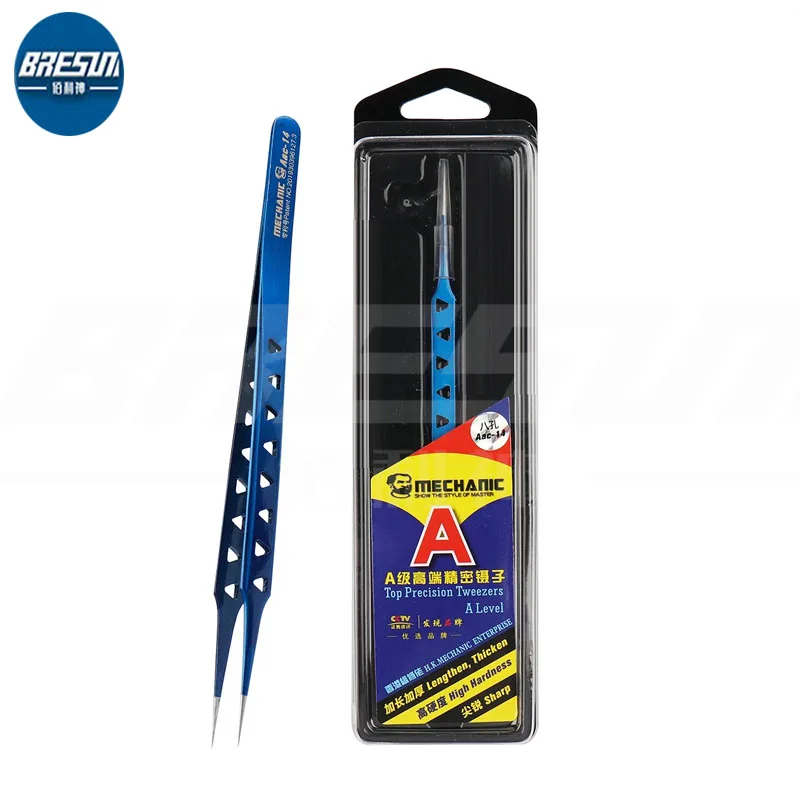 

MECHANIC AAC-14 Thickened Tip Mouth Tweezers Curved Mouth Long Clip Colourful High Precision for mobile phone repair tweezer