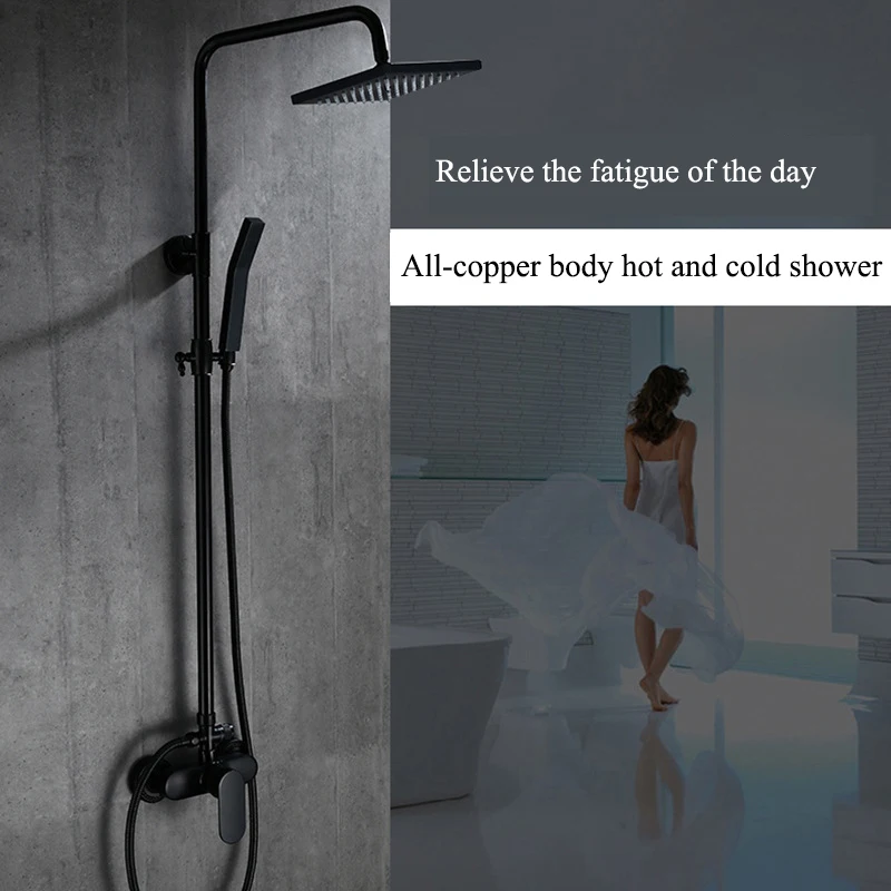 YUJIE bathroom American thermostatic two-speed function full copper faucet simple pressurized shower head set AE01XC-0005 | Обустройство