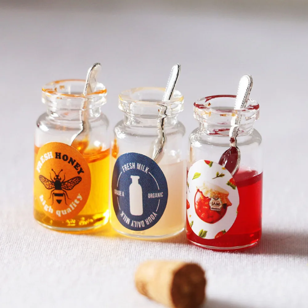 

3 Sets Food Models Mini Landscape Strawberry Sauce Honey Model Food Decors
