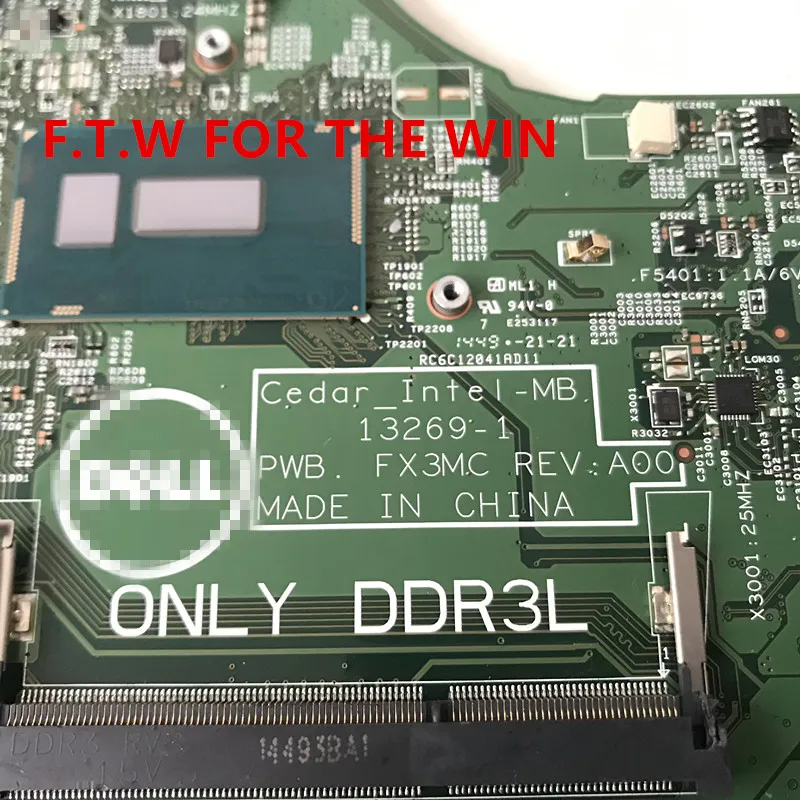 Billig PWB FX3MC REV A00 Motherboard Für DELL 3543 3443 Cpu I7-5500U 13269-1 Arbeit 100%