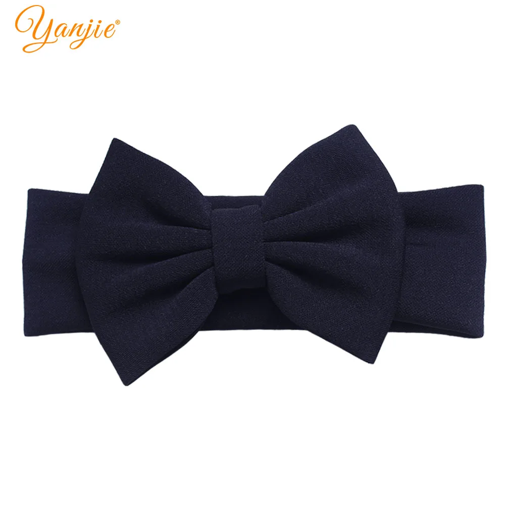 Headband B-15 Новинка года; ребристая ткань; бант; тюрбан; сезон весна; 5 дюймов; большой бант для волос; повязка на голову для девочек; головной убор для детей; аксессуары для волос; Лидер продаж - Цвет: Headband B-15