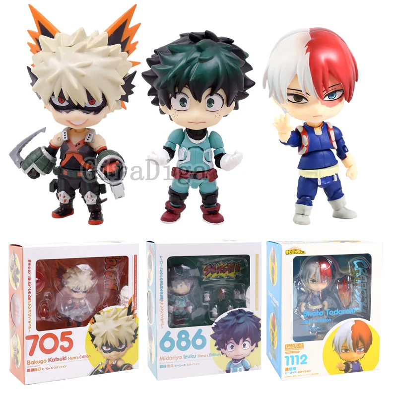 

My Hero Academia Midoriya Lzuku 686 Todoroki Shoto 1112 Bakugo Katsuki 705 Action Figure Toy Q Version Doll