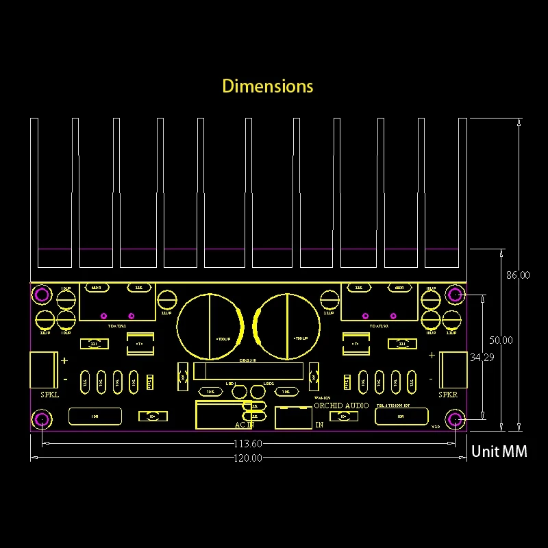 

Power Amplifier Board HIFI 2.0 Stereo Dual-Channel Digital Power Amplifier Board DIY TDA7293 100Wx2