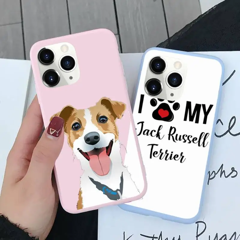 

Jack Russell Terrier Dog Phone Case Candy Color for iPhone 11 pro XS MAX 8 7 6 6S Plus X 5S SE 2020 XR