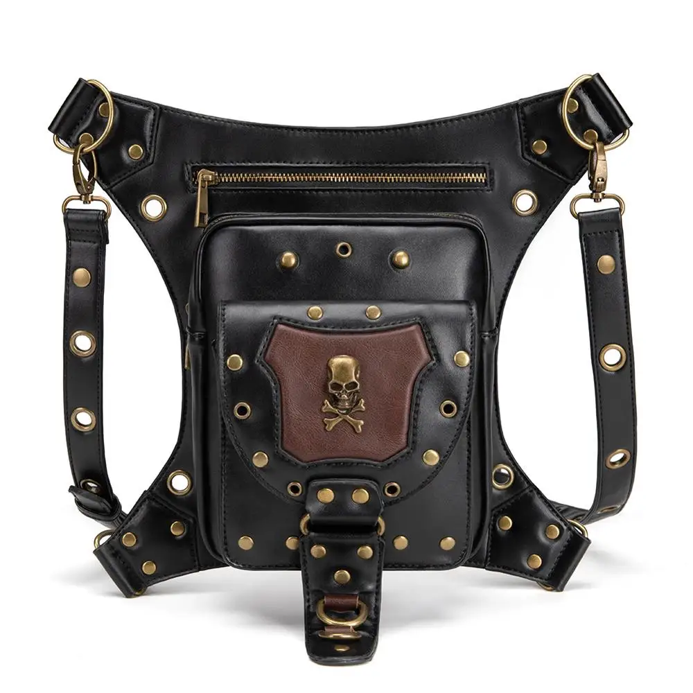 

Vintage Steampunk Skulls Bag Steam Punk Retro Rock Gothic Bag Goth Shoulder Waist Bags Backpacks Victorian Women Men Leg Bag