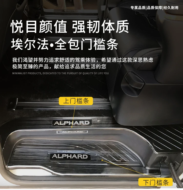 Подходит для Toyota Alphard Vellfire 20 серии светодиодный педаль с педаль лампы порог защиты двери в 09-14 лет
