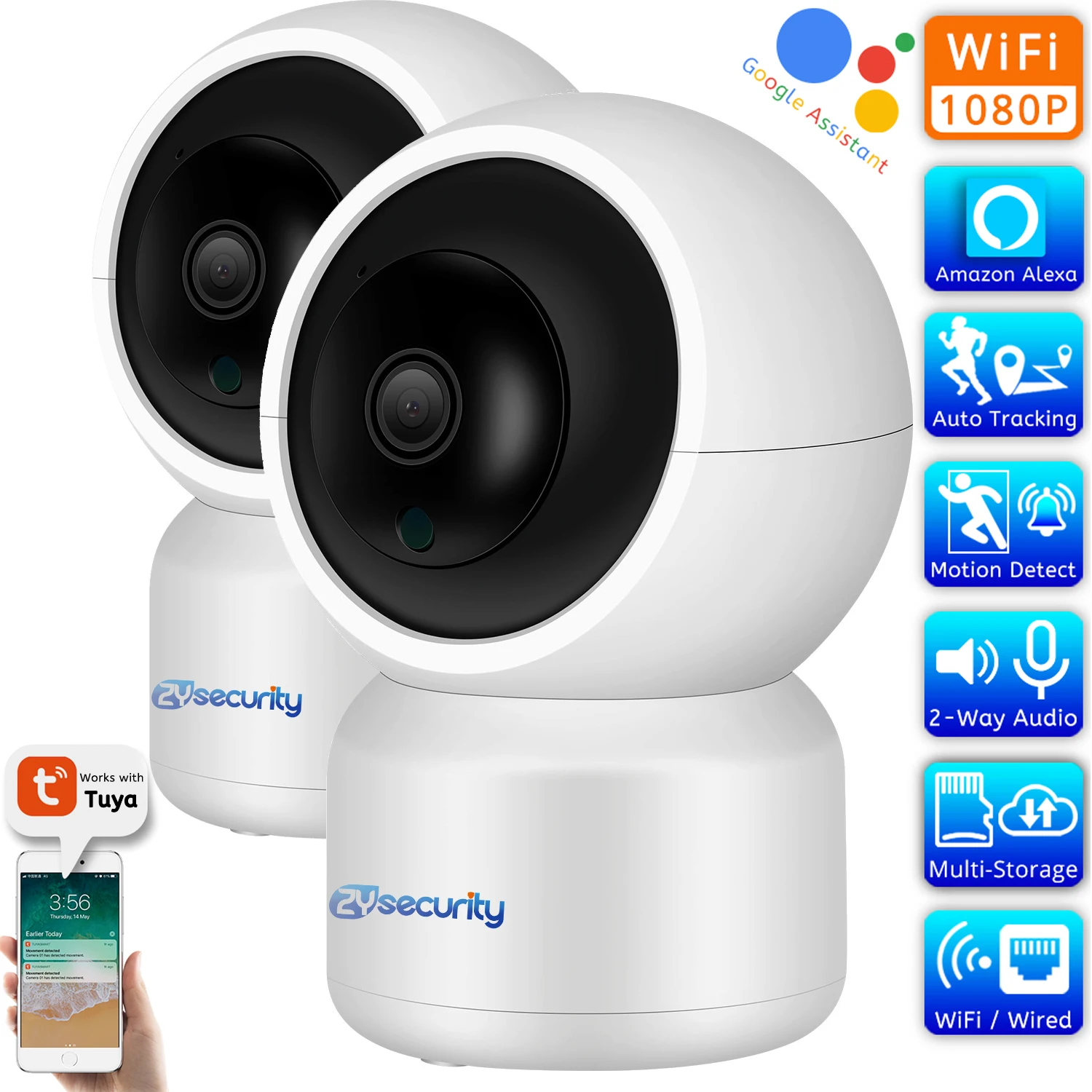 

IP-камера Tuya Smart Life 1080P, беспроводная, Wi-Fi, поддержка Alexa, Google Assistant