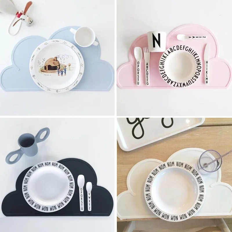

Cloud-shaped Silicone Placemat Waterproof Table Mat Kitchen Easy To Clean Small Mat Heat Insulation Pad