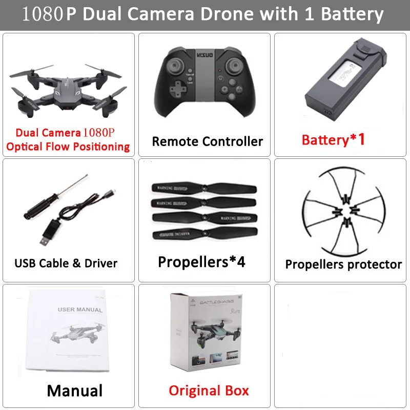 Set4 1080P 1BAT BX Visuo XS816 Радиоуправляемый Дрон оптический поток Радиоуправление с 4K двойной камерой wifi FPV Дрон жесты складной Квадрокоптер VS XS809HW xs809 - Цвет: Set4 1080P 1BAT BX