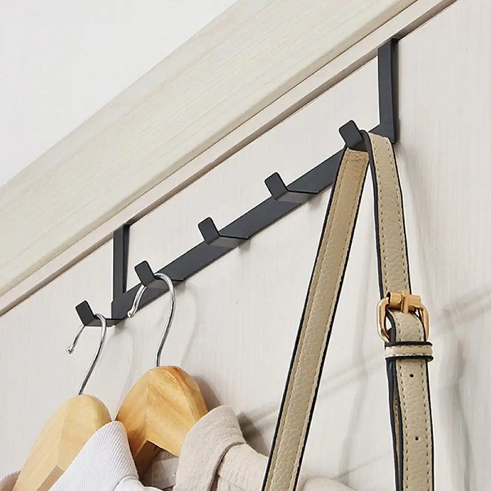 

70% Dropshipping!!Coat Hanger Versatile 5-hook Design Punch-free Over Door Hook for Kitchen