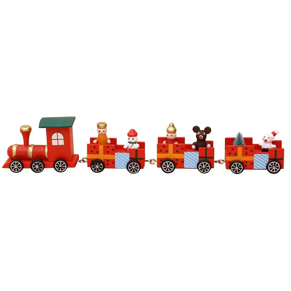

Christmas Decor Christmas Train Toys Table Decor Wooden Ornaments Kids Gift Toys For Christmas Party Decoration Train Toys