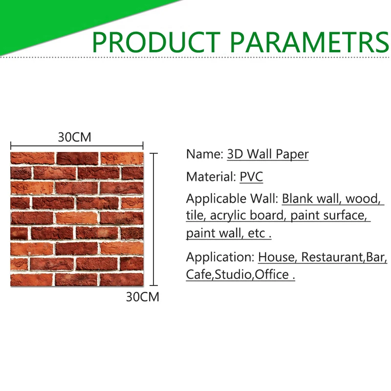 3D обои 10 шт. самоклеящиеся водонепроницаемые с рисунком кирпичного камня для