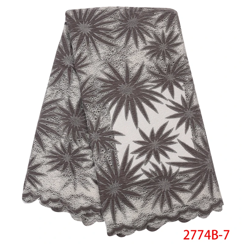 

Latest French Lace Fabric Hot Sale Velvet Lace Fabric 2019 Nigerian Fabrics Laces for Women Dresses KS2774B-7