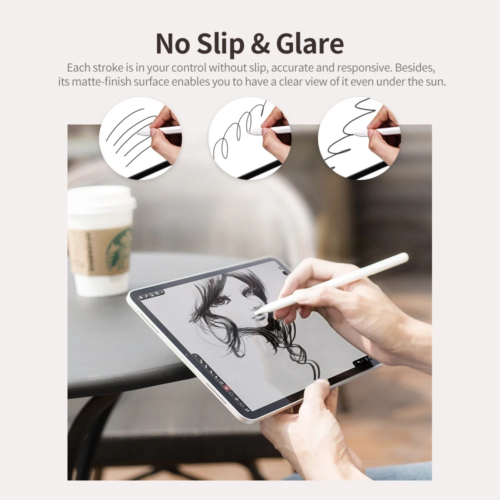 Защитная пленка для экрана на ощупь матовая ПЭТ без скольжения и бликов/высокая