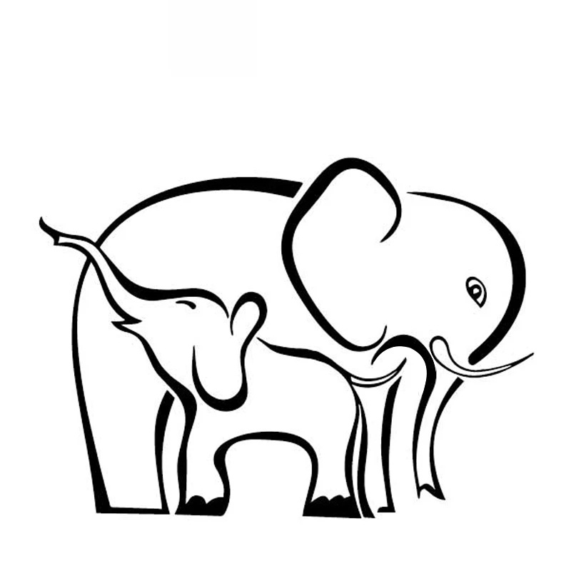 

Car Stickers Elephant Animal Cartoon PVC Car Decoration Accessories Decals Creative Waterproof Sunscreen Black/white,16cm*12cm
