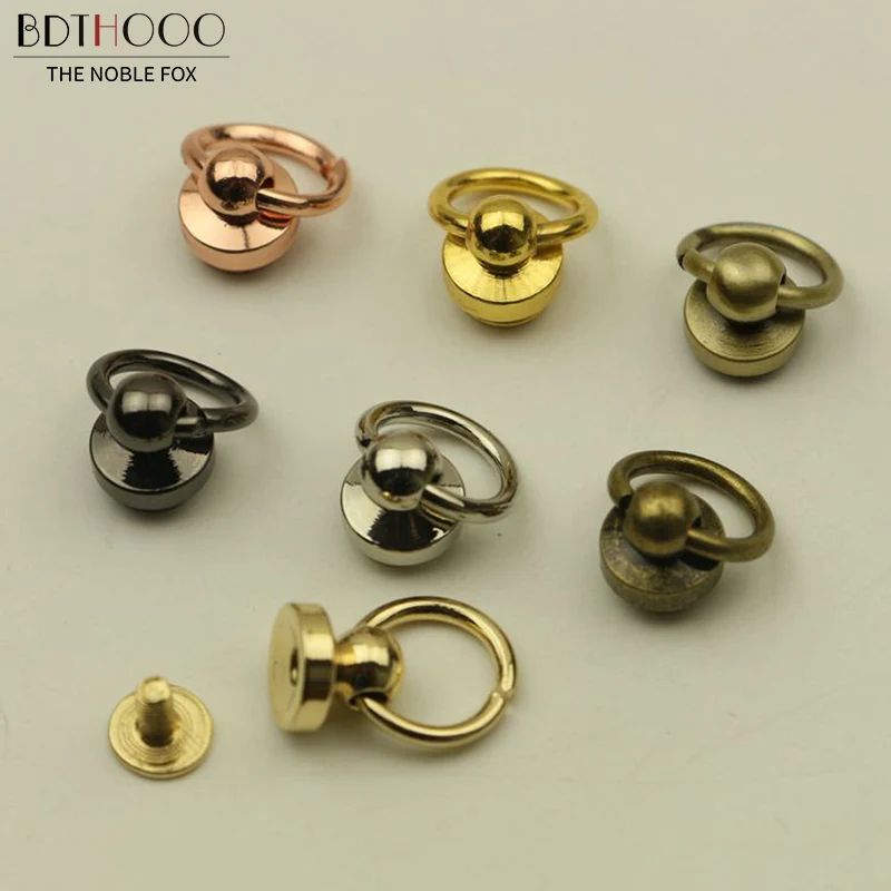 10 шт./кольцо для ремня и головки из чистой меди медная Вращающаяся ручка головка