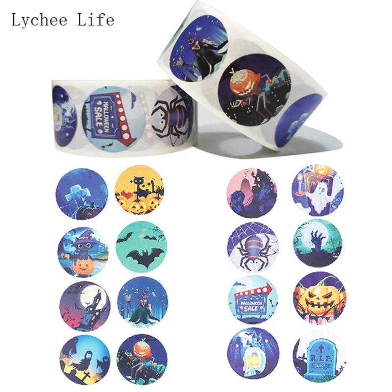 

Lychee Life 500 шт., наклейка на Хэллоуин с тыквой, фотопечатью, наклейка для скрапбукинга, Подарочная бумажная наклейка «сделай сам», ручная работ...