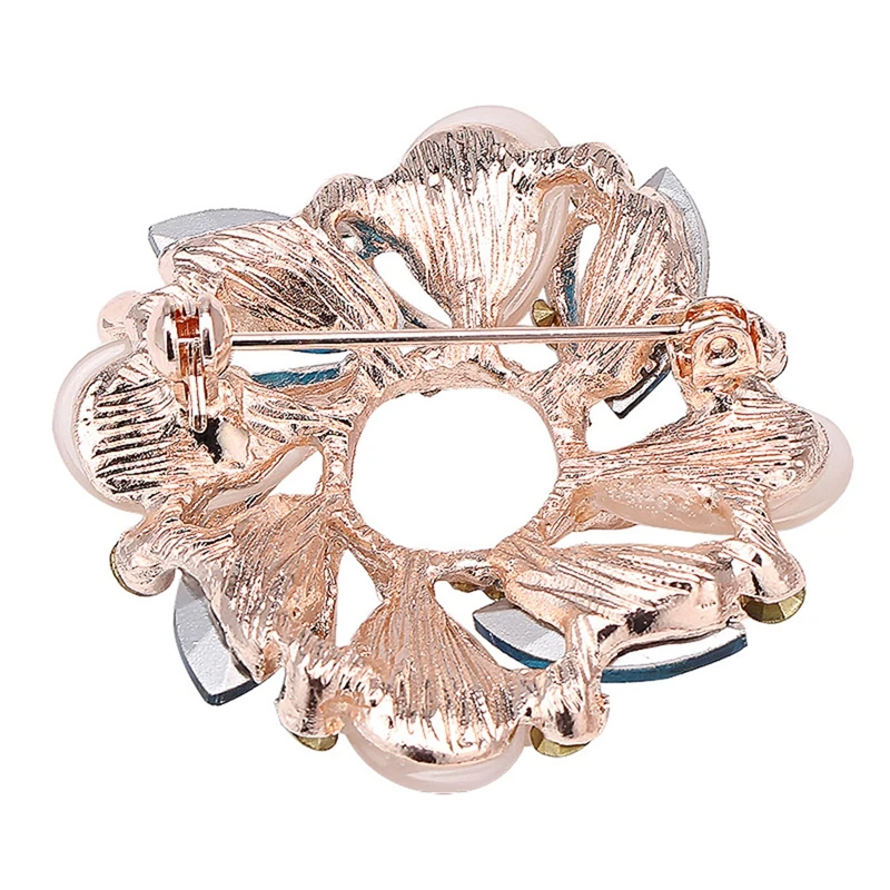 

High-Grade Jewelry Clothing Accessories Flower Brooch Korean Style Bauhinia Opal Flower Corsage Crystal Rhinestone Brooch Pin