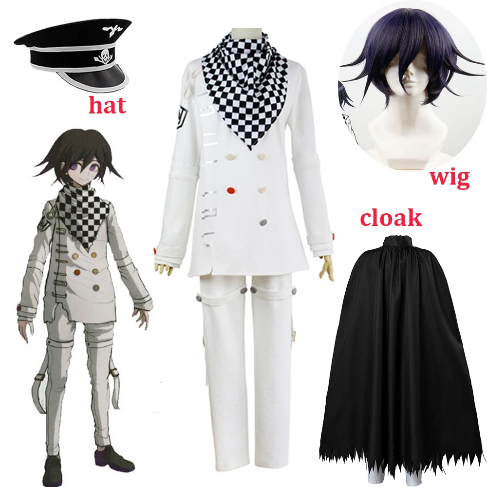 

2020 Danganronpa V3 Ouma kokichi Cosplay Costume Japanese Game School Uniform Suit Outfit Clothes shoes Halloween Carnival Props