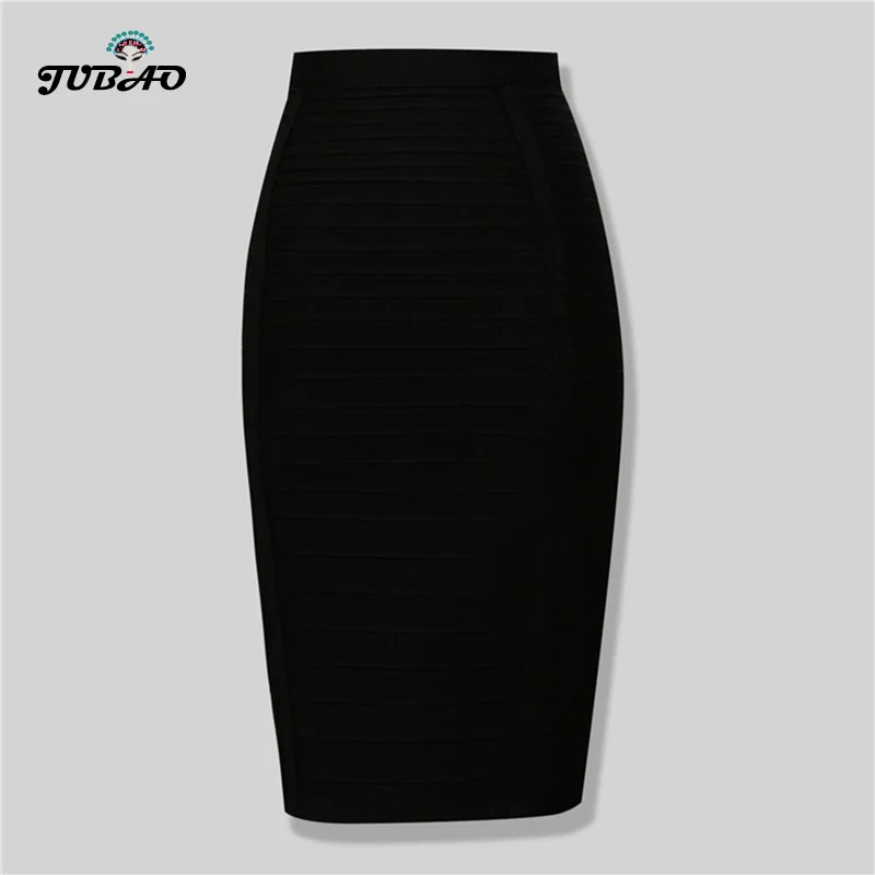 black red blue orange Bandage Skirts Knee Length Sexy Women Bodycon clothes High waist Stretch pencil Skirt Ladies office Club | Женская