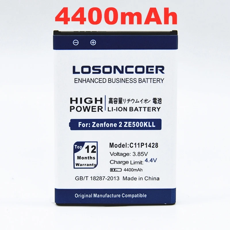 100% Оригинальный аккумулятор LOSONCOER 4400 мАч C11P1428 для Asus Zenfone 2 Zenfone2 Laser ZE500KL ZE500KG 5