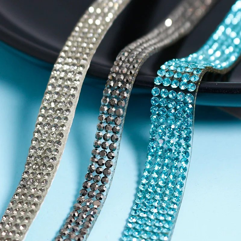 Apparel Accessories Rhinestone Chain DIY Adhesive crystal Strip Hot Hotfix Clothing Paste cryatal Phone Case 1yard |